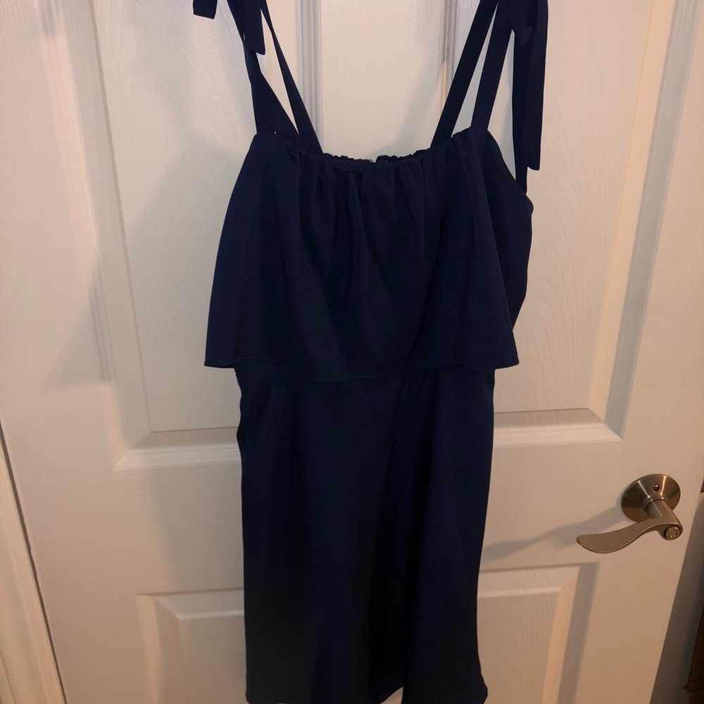 Blue Parker Dress with Shoulder Ties